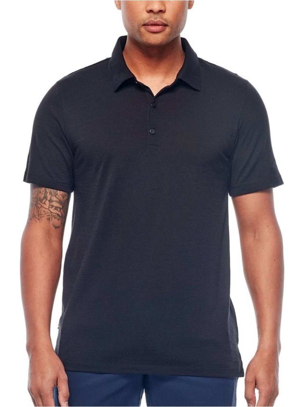 Mens Icebreaker Tech Lite Polo Shirt Size Medium Black Like New Golf Polo - Picture 1 of 14